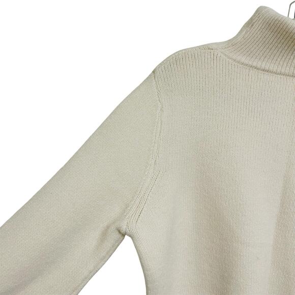 Lemui Korea Soft Wool Turtleneck Sweater Size M Ivory Relaxed Classic Fall NWT - Picture 4 of 9